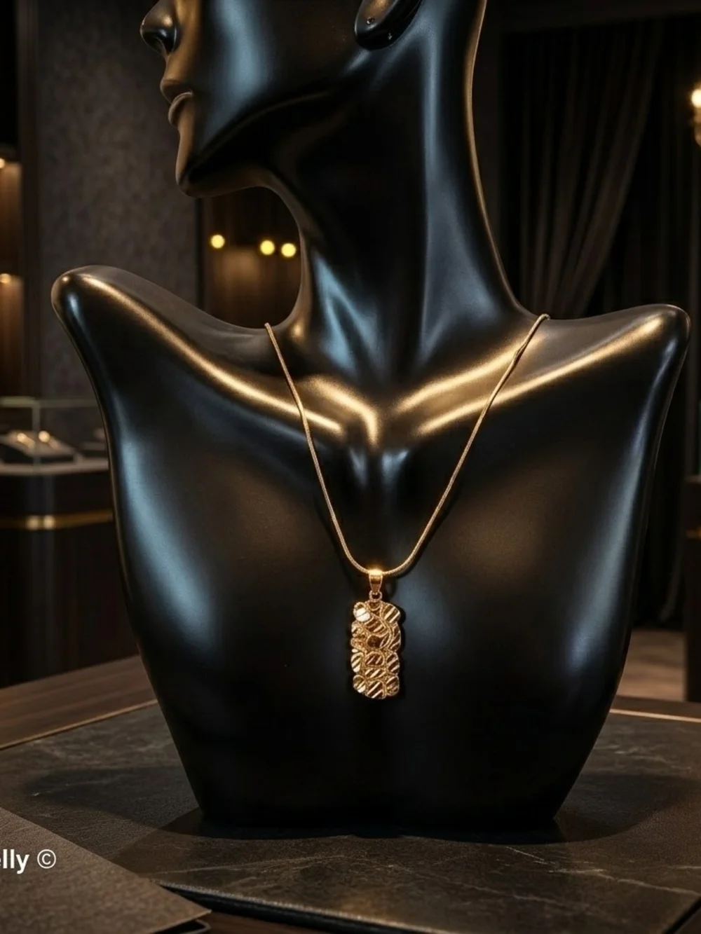 14K Yellow Gold Diamond-Cut Nugget Design Pendant - Solid Gold!
